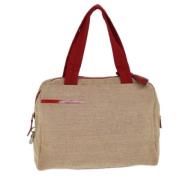 Prada Vintage Pre-owned Canvas totevskor Beige, Dam