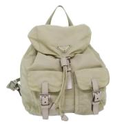 Prada Vintage Pre-owned Nylon ryggsckar Beige, Dam