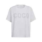 Co'Couture Vit Stone Tee T-Shirt med Diamanter White, Dam