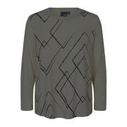 LauRie Long Sleeve Tops Gray, Dam