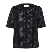 Cream Pitch Black Cryana Blouse Black, Dam