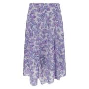 Isabel Marant Elegant Midi Kjol Gonne Purple, Dam