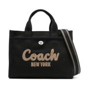 Coach Broderad Logo Canvas Cargo Tote Väska Black, Dam