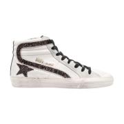 Golden Goose Glitter Wave High Top Sneakers White, Dam