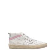 Golden Goose Mid Star Läder High Top Sneakers White, Dam