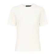 Soaked in Luxury Vit Broderad Tee Top White, Dam