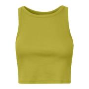 Gestuz Enkel och stilren crop top Green, Dam