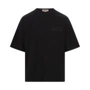 Alexander McQueen Svart Oversized Logo T-shirt Black, Herr