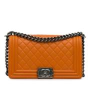 Chanel Vintage Pre-owned Laeder axelremsvskor Orange, Dam