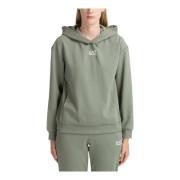 Emporio Armani EA7 Enfärgad Logo Hoodie med Fickor Green, Dam