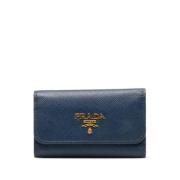 Prada Vintage Pre-owned Laeder nyckelhllare Blue, Dam