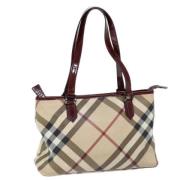 Burberry Vintage Pre-owned Canvas axelremsvskor Beige, Dam