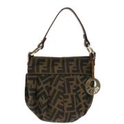 Fendi Vintage Pre-owned Canvas handvskor Brown, Dam