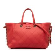 Chanel Vintage Pre-owned Laeder totevskor Pink, Dam