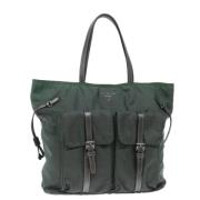 Prada Vintage Pre-owned Nylon totevskor Green, Dam