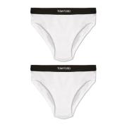 Tom Ford Tvåpack slip briefs med logotyp White, Herr