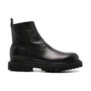 Officine Creative Svarta Läder Ankelboots Black, Herr