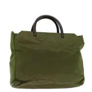 Prada Vintage Pre-owned Nylon handvskor Green, Dam