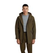 L'Exception Paris Khaki Vattenavvisande Parka, Rak Skärning Green, Her...