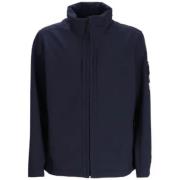 Stone Island Marinblå Bomullsblandad Jacka med Kompass Patch Blue, Her...