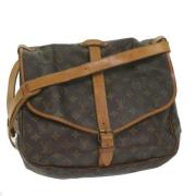 Louis Vuitton Vintage Pre-owned Canvas axelremsvskor Brown, Dam