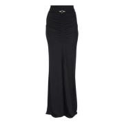 Just Cavalli Svart Lurex Midi Kjol med Orm Detalj Black, Dam