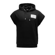 Emporio Armani EA7 Ärmlös Herr Hoodie, Svart, Löst Passform Black, Her...