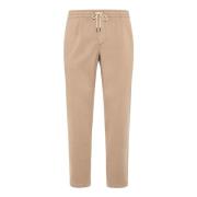 Boggi Milano City Trousers i stretch-bomull Tencel Beige, Herr