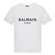 Balmain Kortärmad Crew Neck T-shirt White, Herr