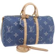 Louis Vuitton Vintage Pre-owned Denim resvskor Blue, Dam