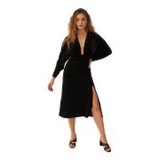 Undress Code Date Night Midi Dress Black Black, Dam