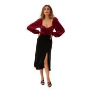 Undress Code Velvet Bodysuit Burgundy Red, Dam