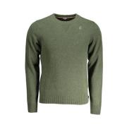 K-Way Grön Ull Crew Neck Sweater Green, Herr