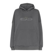 Gestuz Grå Pinstripe Hoodie Sweatshirt Gray, Dam