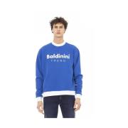 Baldinini Bomullsfleecehoodie med logotyp Blue, Herr