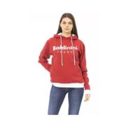 Baldinini Chic Red Cotton Hoodie med Logo Red, Dam