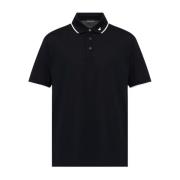 Emporio Armani Blå Polo Skjorta Logo Broderad Blue, Herr