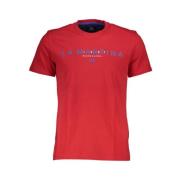 La Martina Elegant Rosa Bomull T-shirt Rund Hals Red, Herr