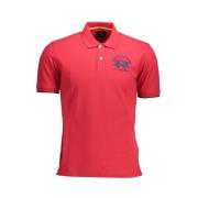 La Martina Elegant Pink Polo Shirt for Men Red, Herr