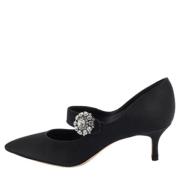 Manolo Blahnik Pre-owned Pre-owned Satin klackskor Black, Dam