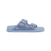 Birkenstock Blå Lädersandaler för Män Blue, Herr