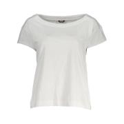 K-Way Bomull T-shirt med Applique Logo White, Dam