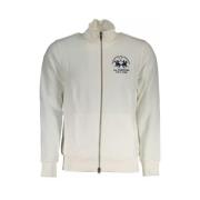 La Martina Elegant vit zip-up sweatshirt med brodyr White, Herr