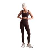 Aim'n Cacao Ribbed Seamless Tights Brown, Dam