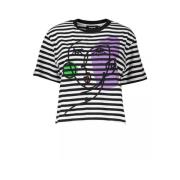 Desigual Snygg Broderad Bomull T-shirt med Logodetalj Black, Dam