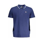 Fila Stiligt Poloshirt med Kontrasterande Logo Blue, Herr