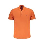 Napapijri Orange Bomull Polotröja Broderad Logotyp Orange, Herr