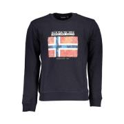 Napapijri Mysig Blå Sweatshirt med Rund Hals Blue, Herr