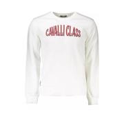 Cavalli Class Elegant vit sweatshirt med broderi White, Herr