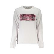 Cavalli Class Borstad Sweatshirt med Logotyptryck White, Dam